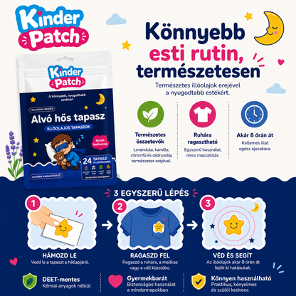 KinderPatch – Alvó Hős Illóolajos Tapaszok Gyermekeknek