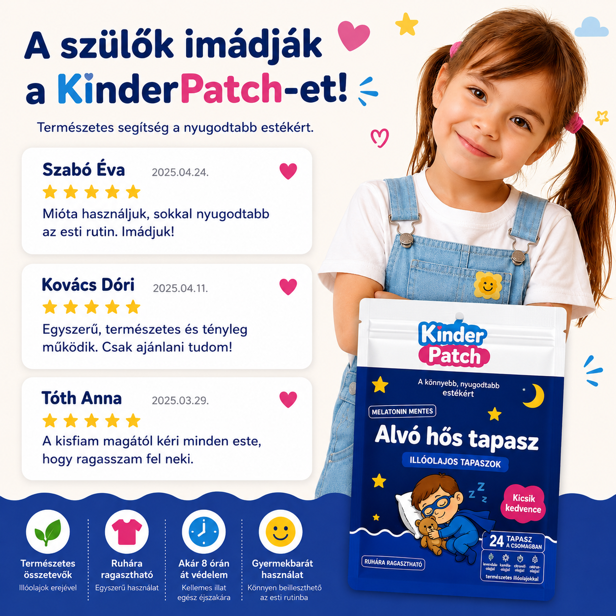 KinderPatch – Alvó Hős Illóolajos Tapaszok Gyermekeknek